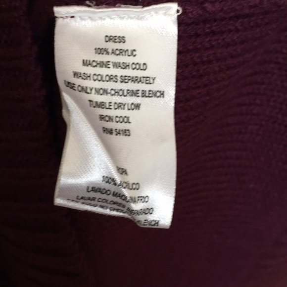 Jessica Simpson Sweater Dress Size S Burgundy Knit Cowl Neck Career Cabincore - Picture 12 of 14